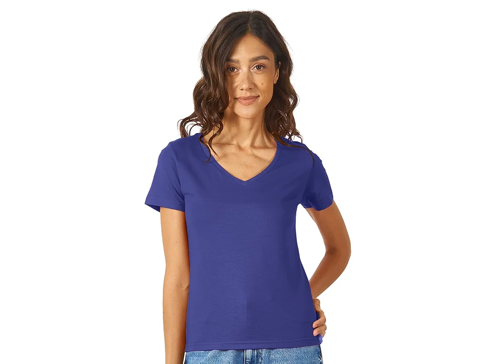 Футболка Heavy Super Club женская с V-образным вырезом синий классический L