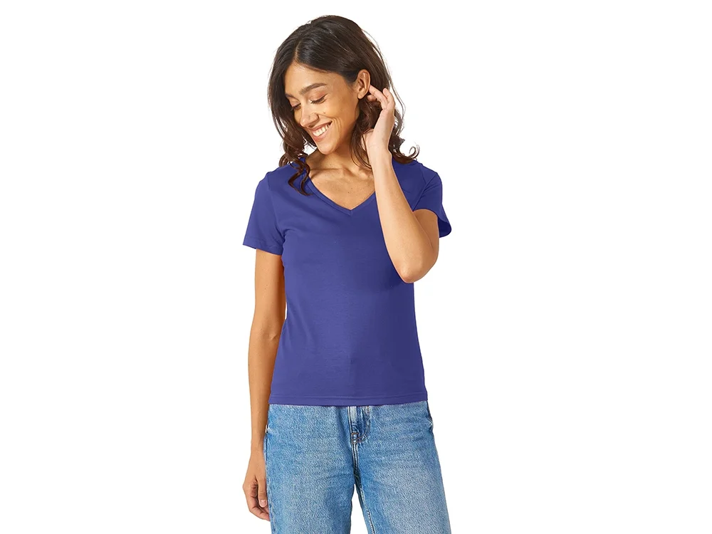 Футболка Heavy Super Club женская с V-образным вырезом синий классический L - фото 3