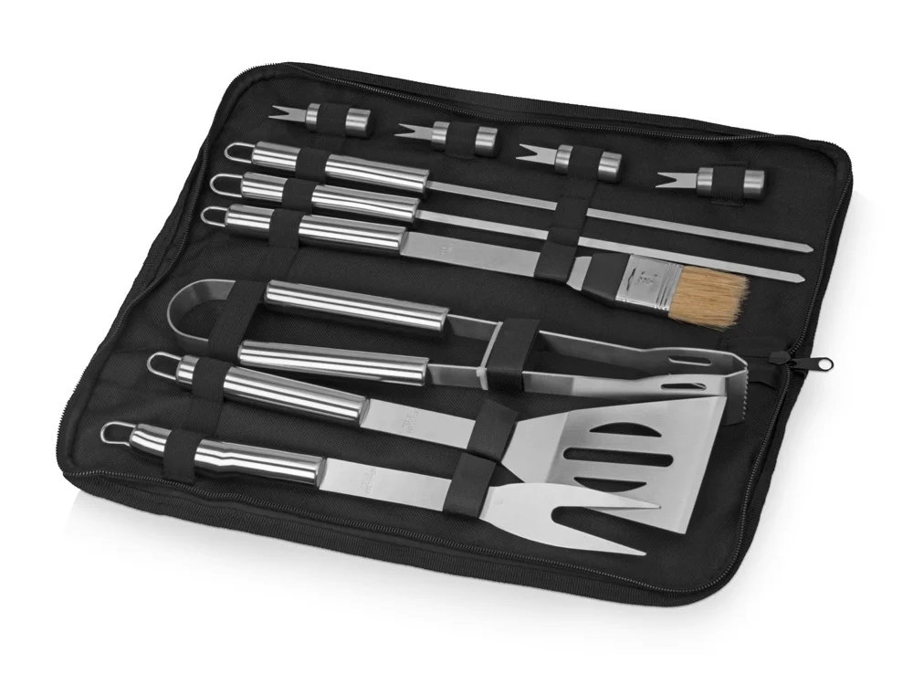 Набор для барбекю «Шеф-повар», серебристый, черный