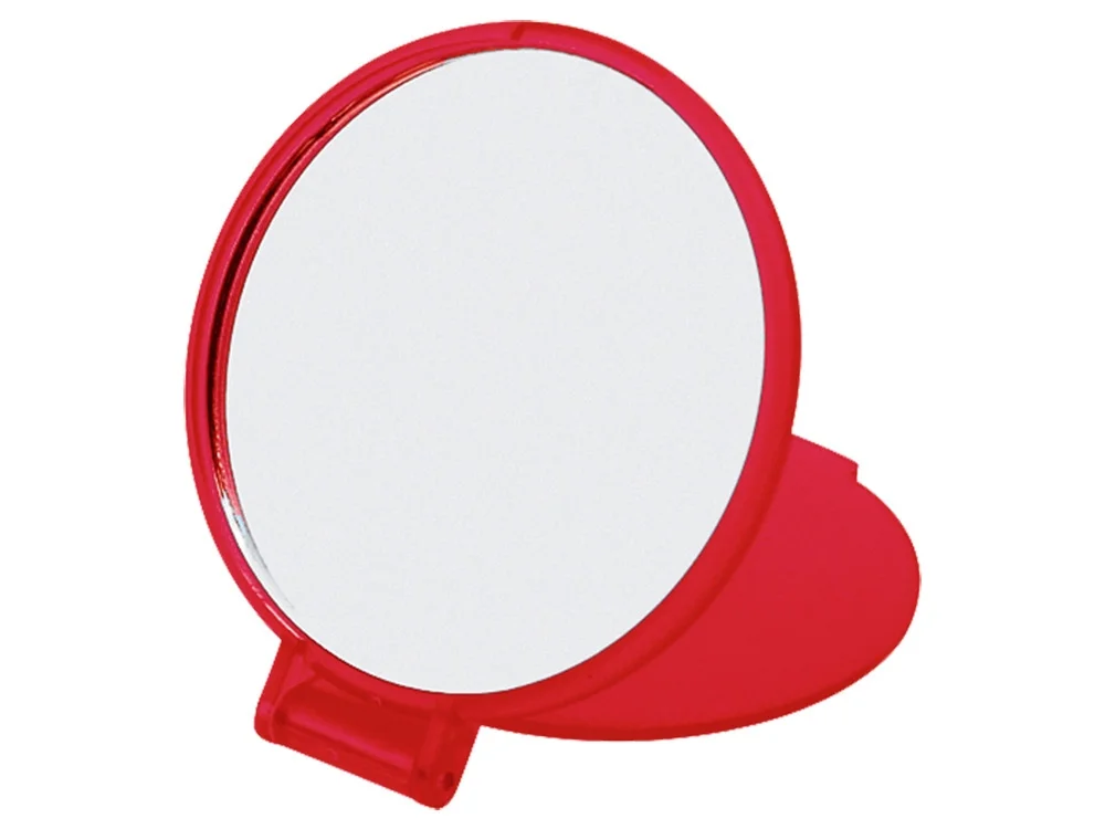 Карманное косметическое зеркало Красотка красный - фото 2