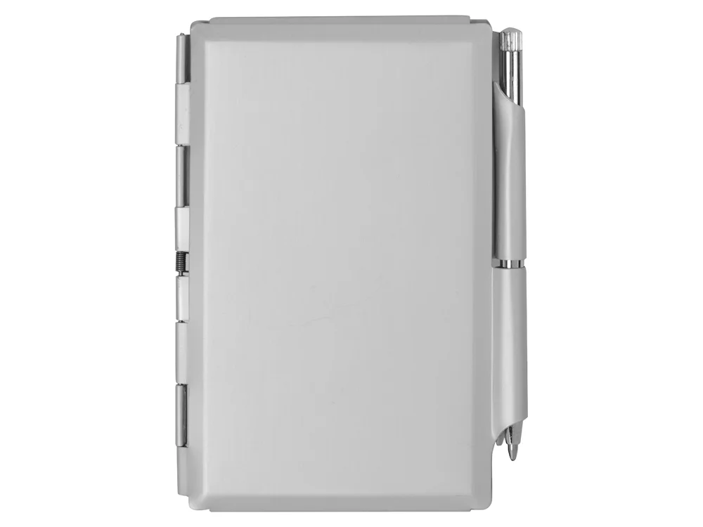Визитница с блокнотом и шариковой ручкой серебристый - фото 3