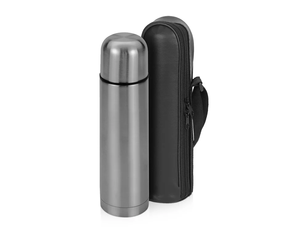 Термос Ямал с чехлом серебристый 500 мл