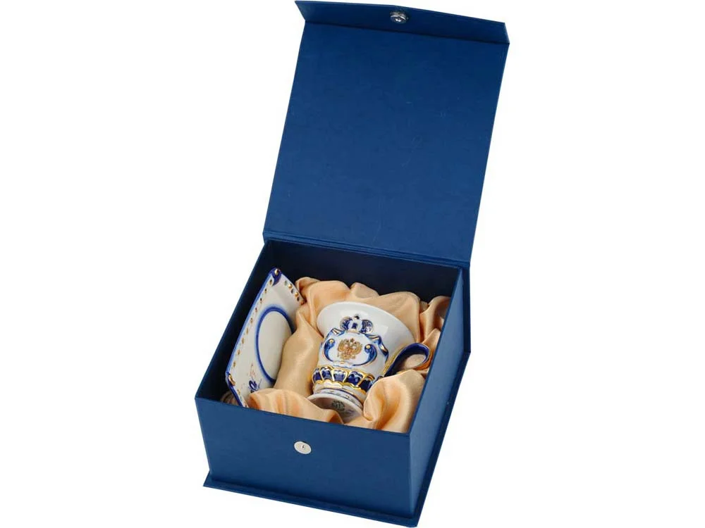 Чайная пара Утро президента белый/синий/золотистый 100 мл - фото 2