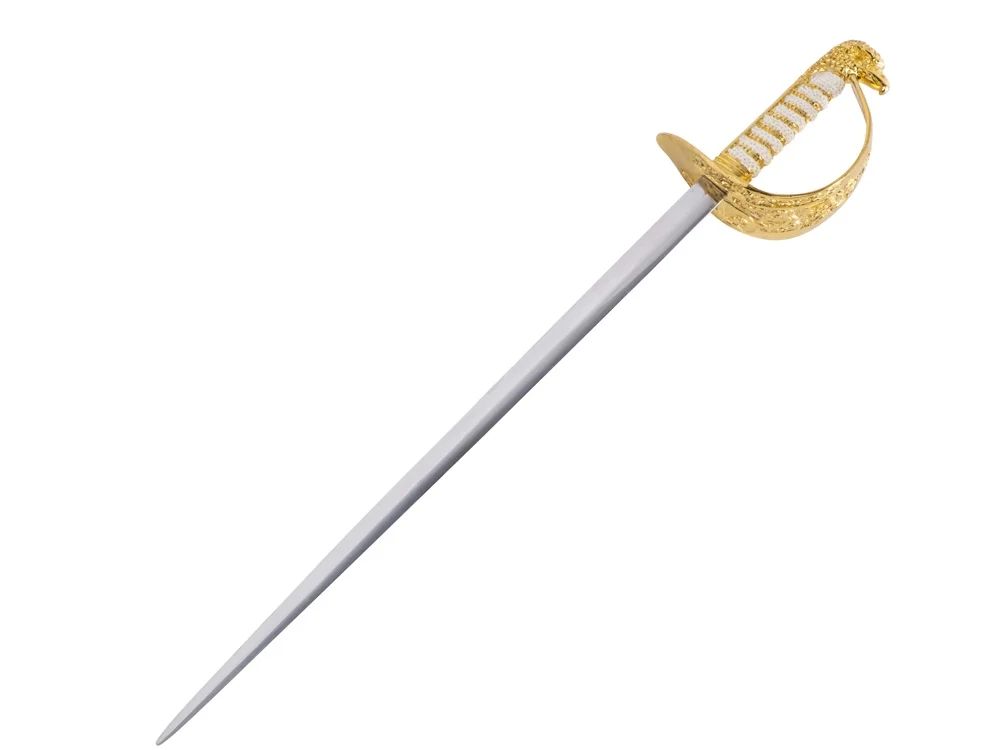 Нож для вскрывания конвертов в виде рапиры, серебристый, золотистый