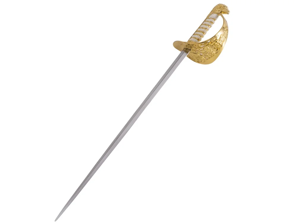 Нож для вскрывания конвертов в виде рапиры, серебристый, золотистый - фото 2