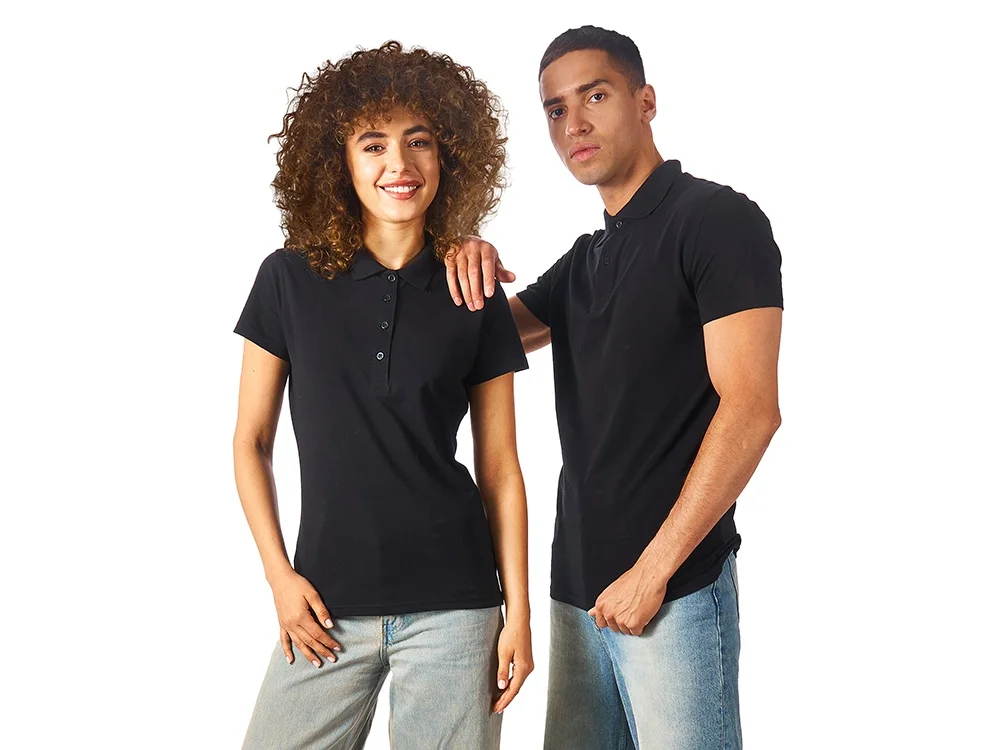 Рубашка поло First женская черный L - фото 5