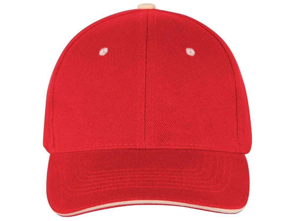 Бейсболка «New Castle», красный/натуральный - фото 5