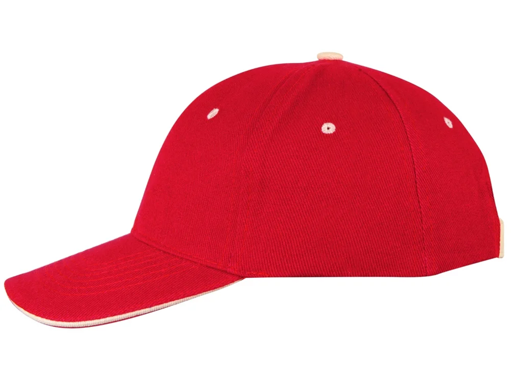 Бейсболка «New Castle», красный/натуральный - фото 6