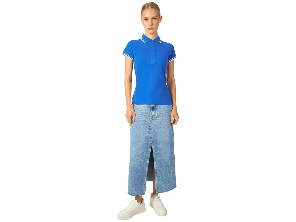 Рубашка поло Erie женская синий классический/белый L - фото 4