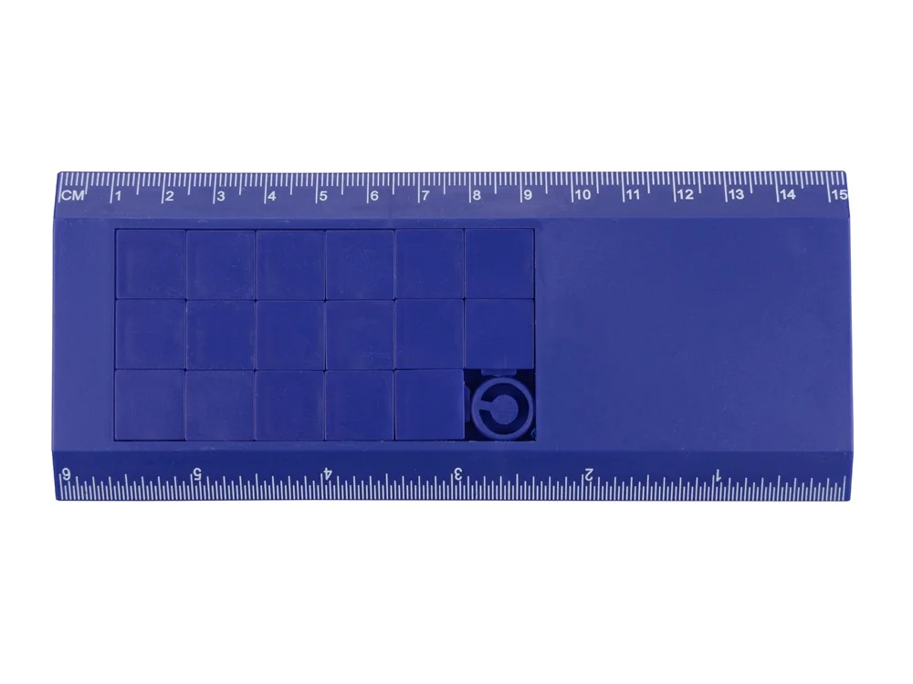 Линейка с игрой «Пятнашки», синий - фото 2