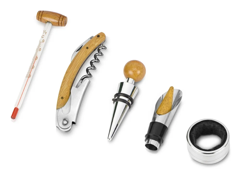 Подарочный набор для вина «Кот-де-Сезан», светло-коричневый/серебристый - фото 2