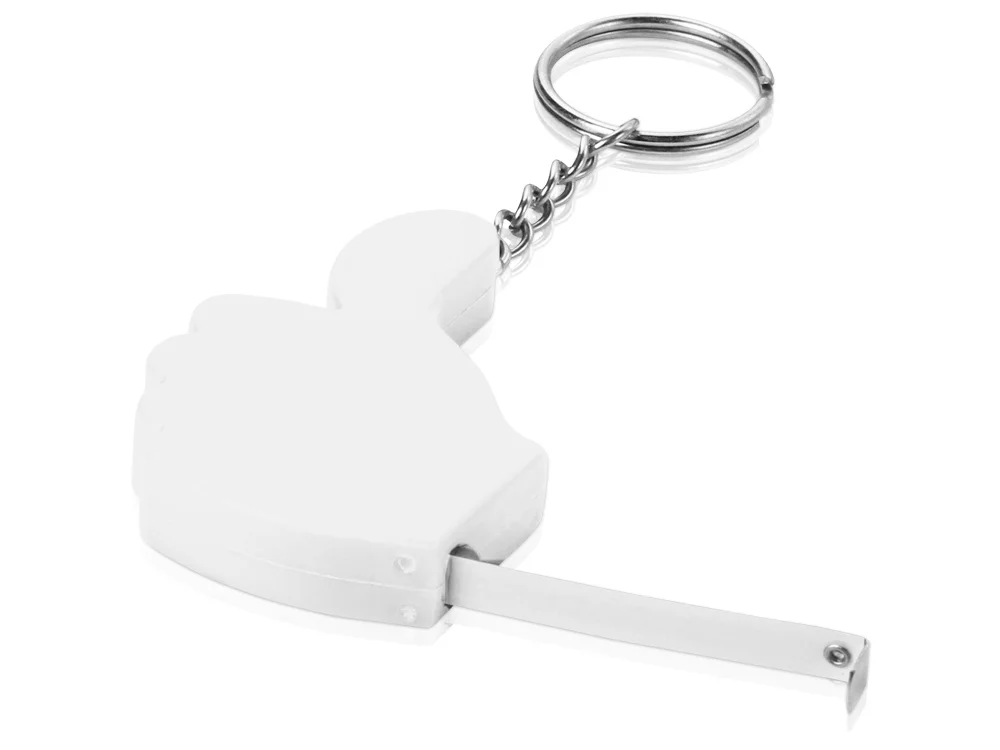 Брелок-рулетка Like 1м белый/серебристый 1м - фото 2