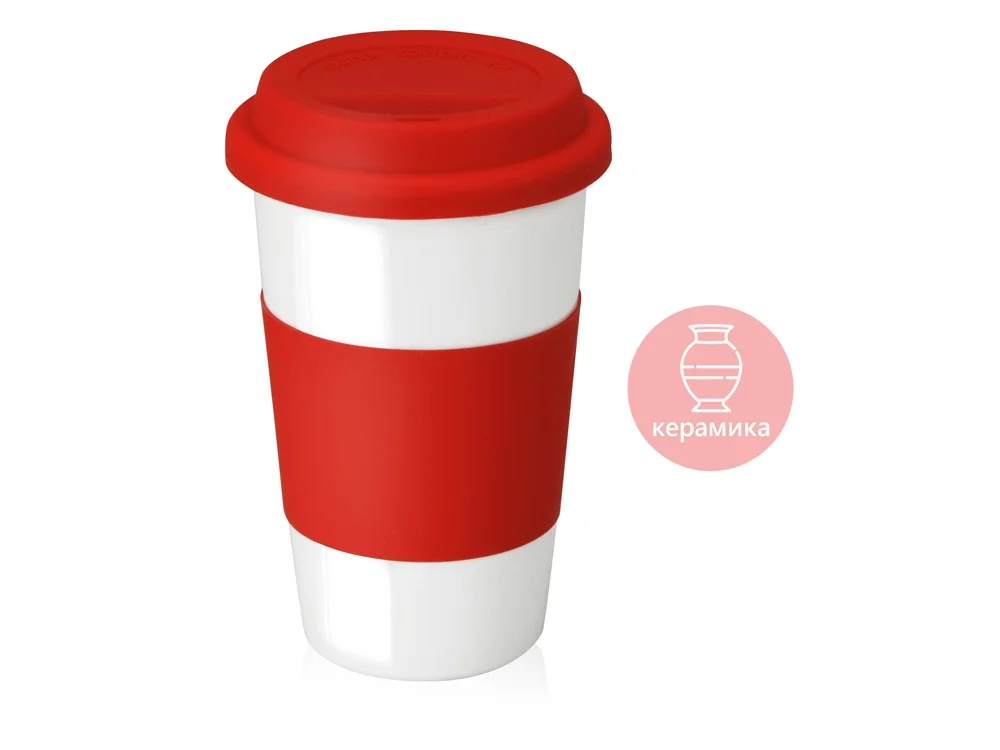 Кружка Нью-Йорк с силиконовой крышкой и манжетой - фото 4