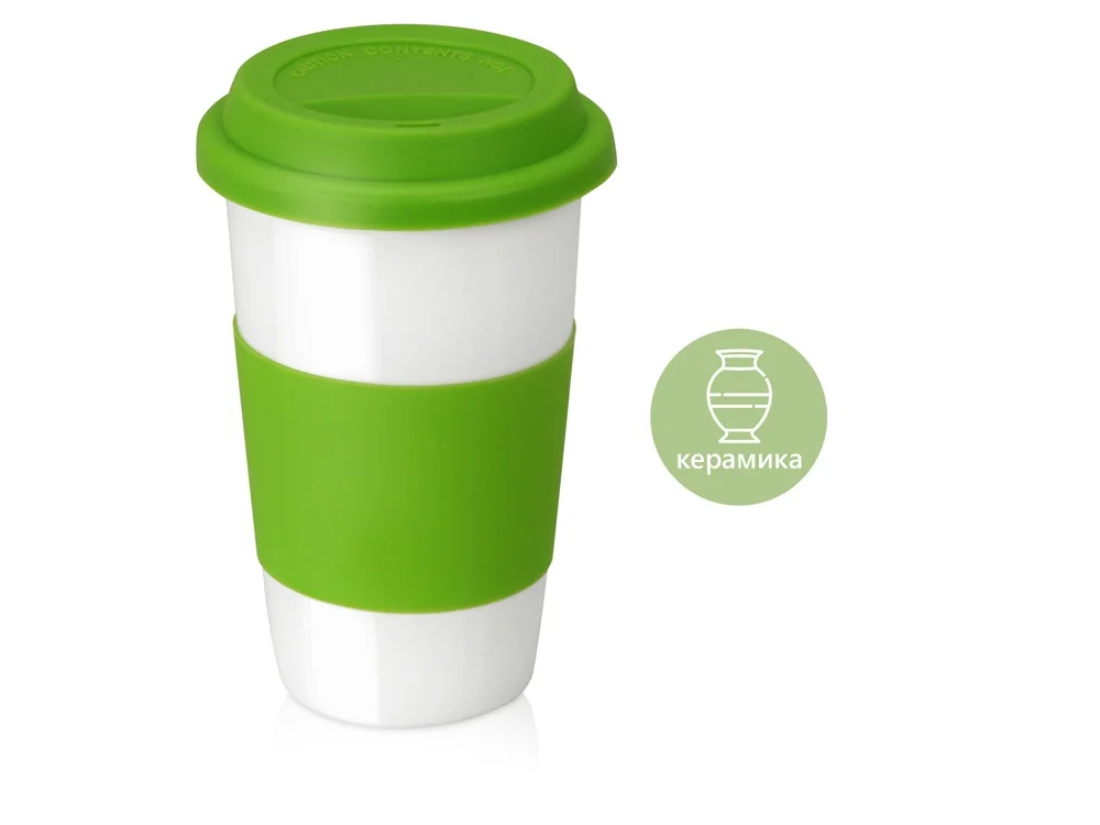 Кружка Нью-Йорк с силиконовой крышкой и манжетой - фото 3