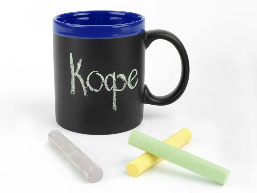 Кружка с покрытием для рисования мелом «Да Винчи», черный/синий, 320 мл - фото 2