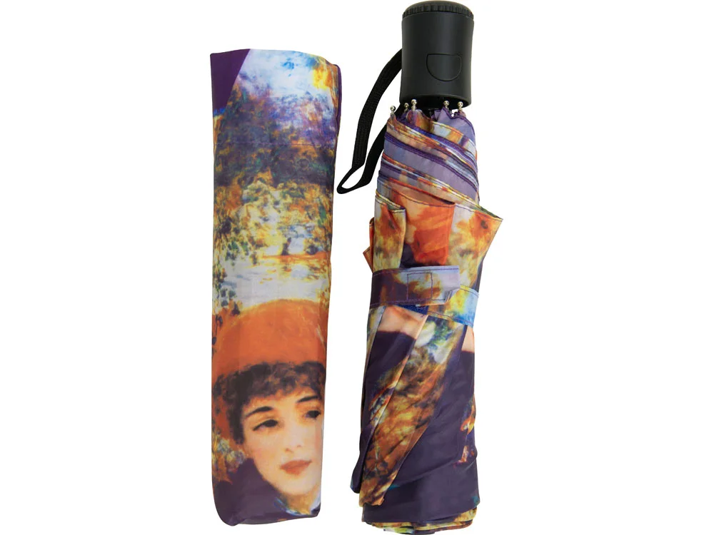 Набор «Ренуар. Терраса»: платок, складной зонт, синий/желтый - фото 3