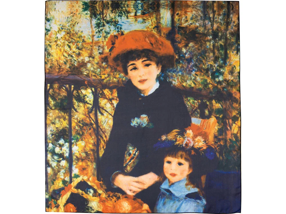 Набор «Ренуар. Терраса»: платок, складной зонт, синий/желтый - фото 4