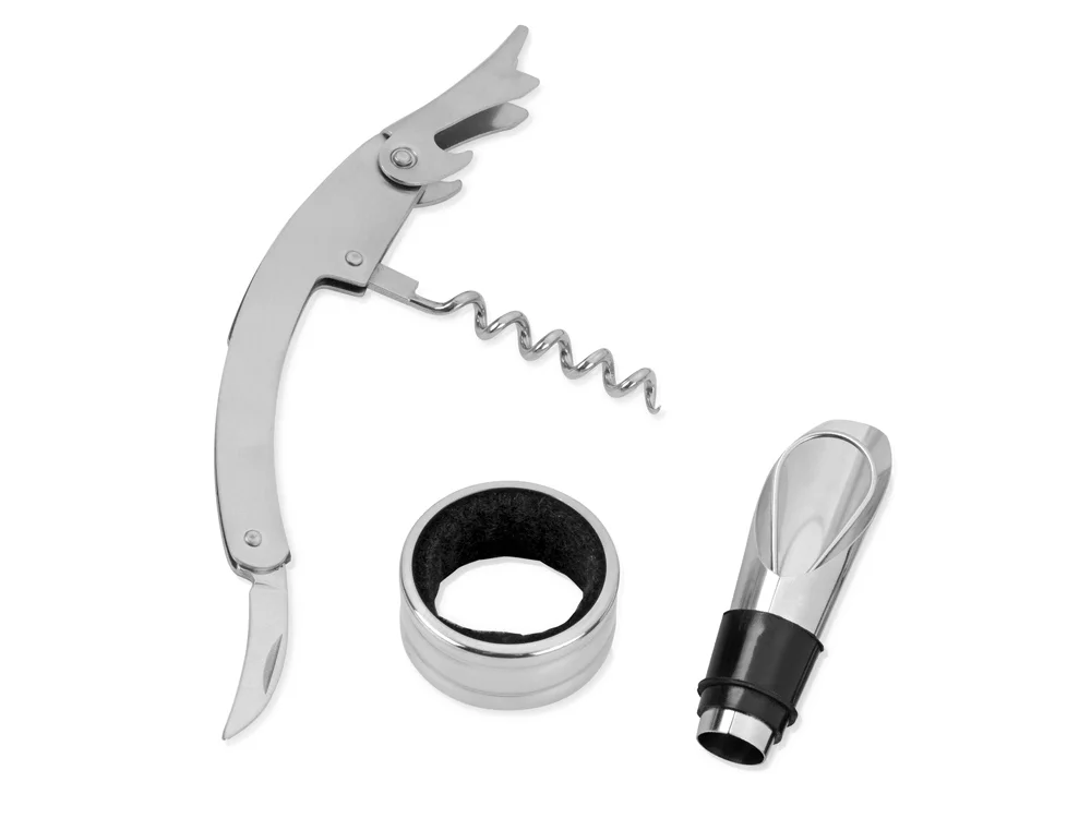 Тубус для вина Божоле коричневый черный/серебристый - фото 3