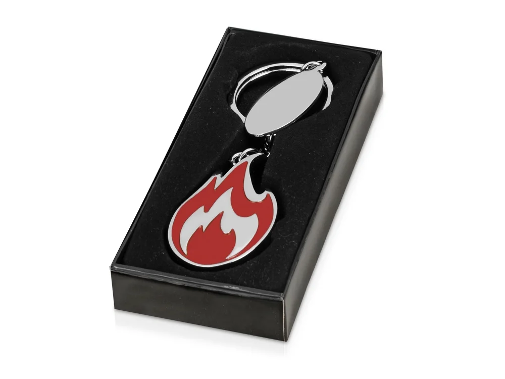 Брелок Пламя серебристый/красный - фото 3