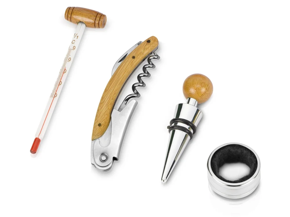 Подарочный набор для вина Бомонт коричневый серебристый - фото 2