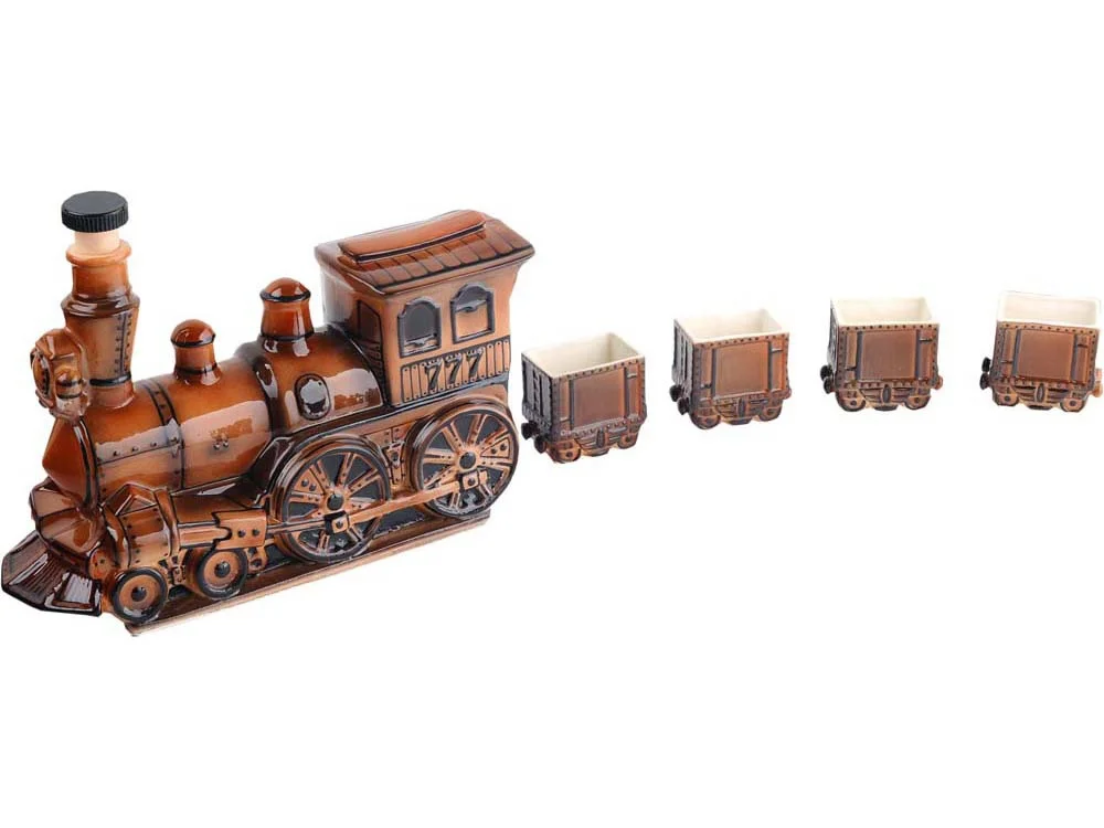 Набор для водки Железнодорожный состав коричневый