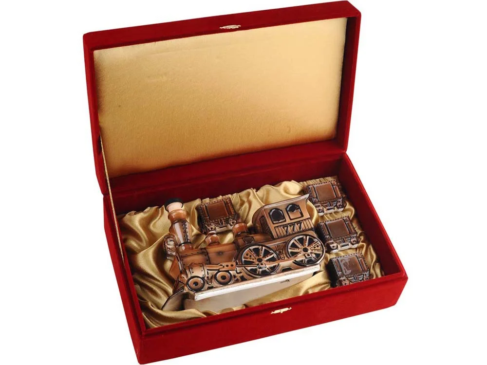 Набор для водки Железнодорожный состав коричневый - фото 2