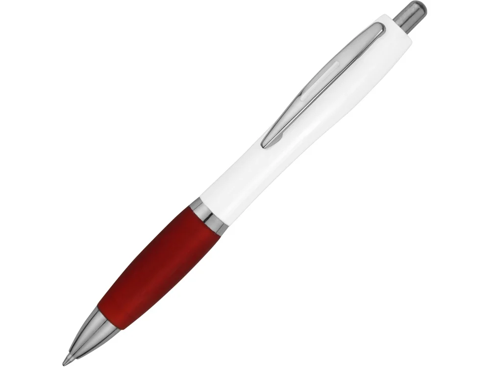 Ручка пластиковая шариковая Nash белый/красный/серебристый - фото 1