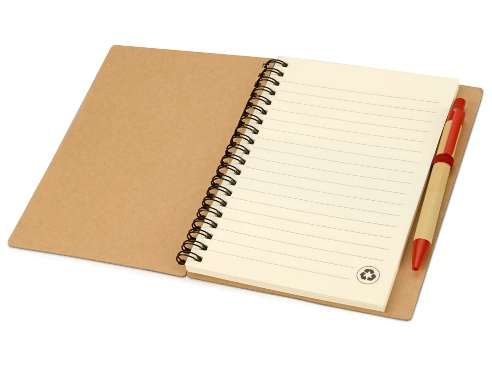 Блокнот Priestly с ручкой натуральный/красный - фото 2