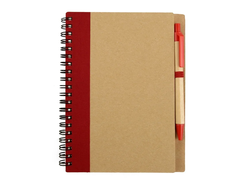 Блокнот Priestly с ручкой натуральный/красный - фото 7