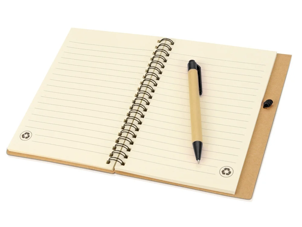 Блокнот Priestly с ручкой натуральный/черный - фото 3