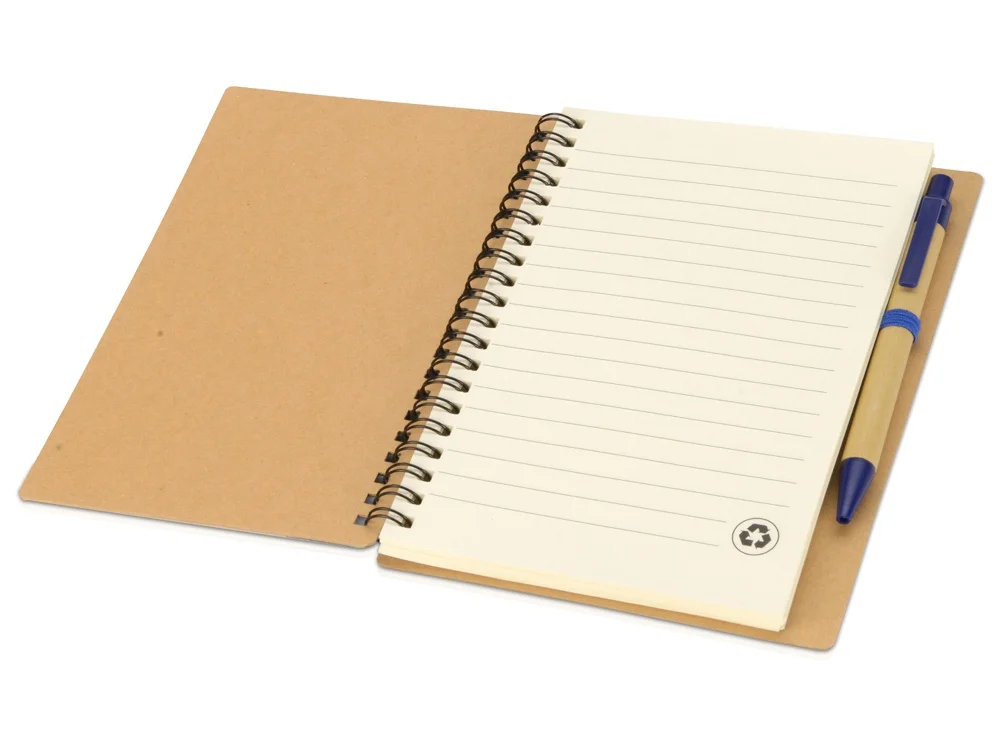 Блокнот Priestly с ручкой натуральный/темно-синий - фото 2