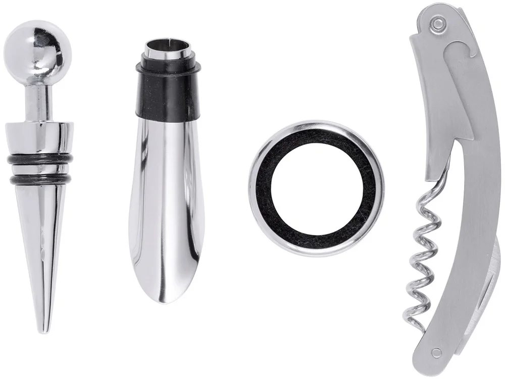 Подарочный набор для вина Belgio черный/серебристый - фото 3