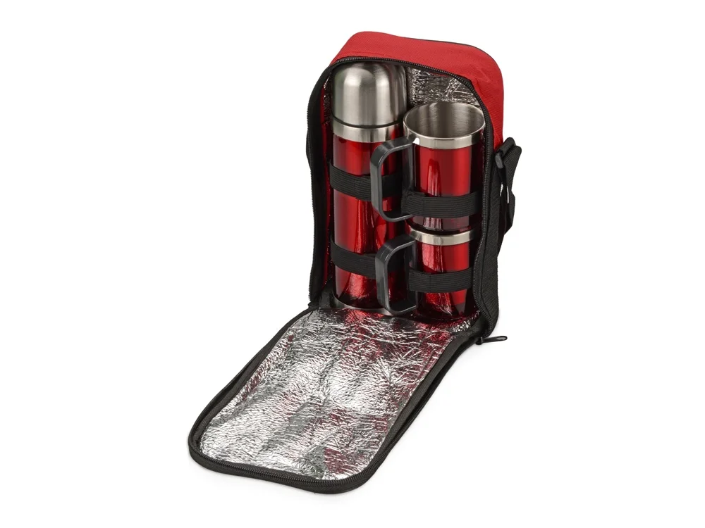 Набор «Походный» с чехлом, красный/серебристый, 550 мл, 2 х 220 - фото 2