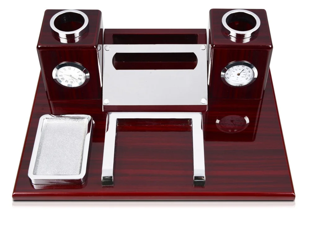Настольный прибор Петронас красное дерево/серебристый - фото 3