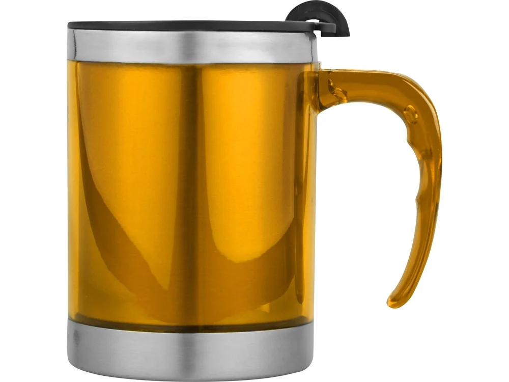 Термокружка Эвбея оранжевый/серебристый/черный 400 мл - фото 4