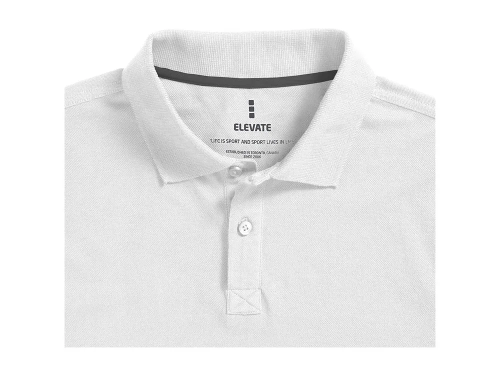 Рубашка поло Oakville мужская с длинным рукавом белый L - фото 4