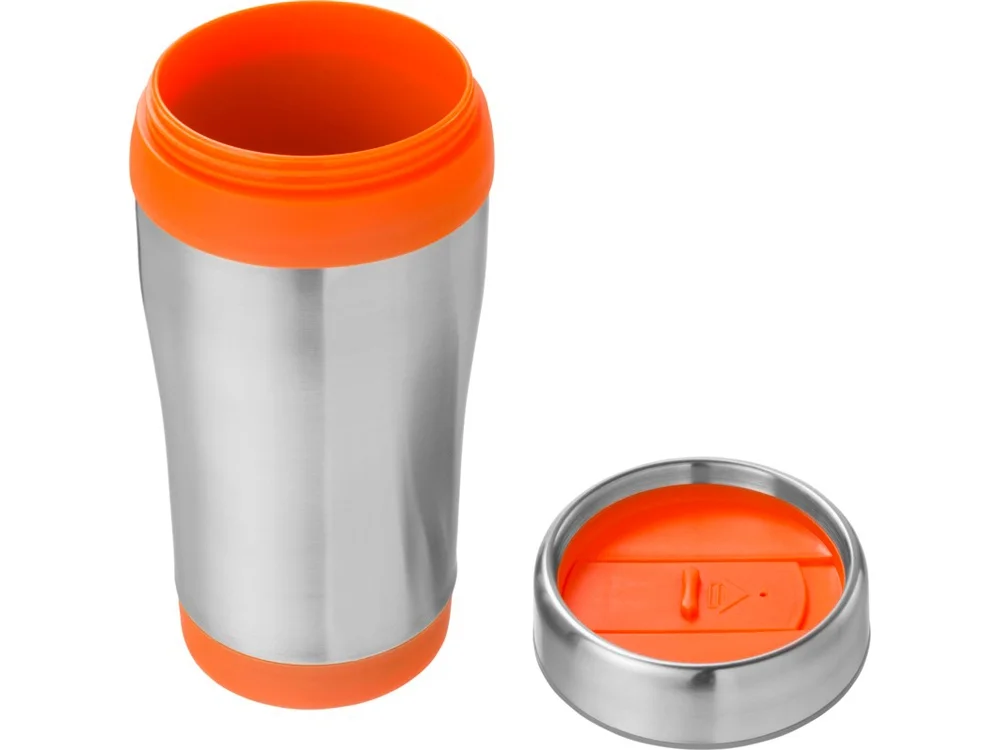 Термокружка Elwood 400 мл серебристый/оранжевый - фото 2