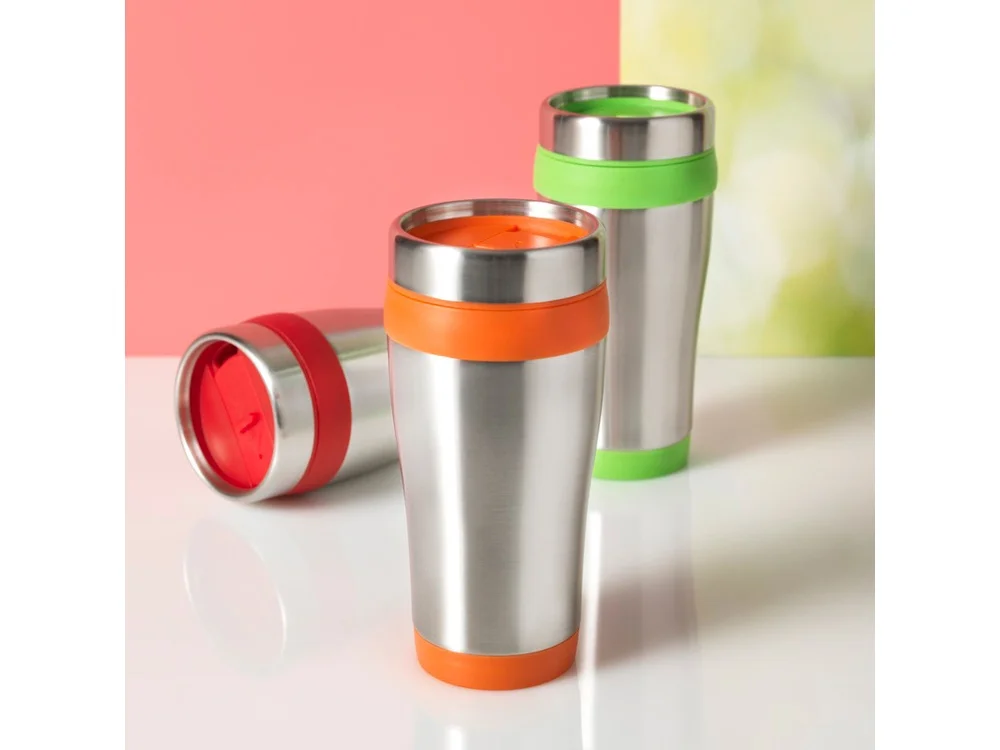 Термокружка Elwood 400 мл серебристый/лайм - фото 5