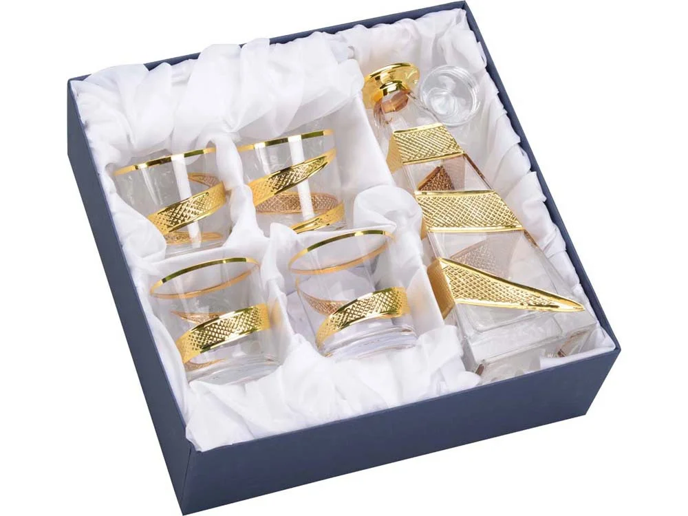 Набор для виски Буровая прозрачный/золотистый 700 мл 4 х 300 - фото 2