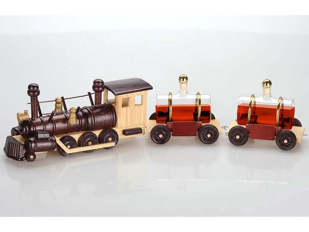 Графин «Грузовой состав», коричневый/натуральный/прозрачный, 2 х 200