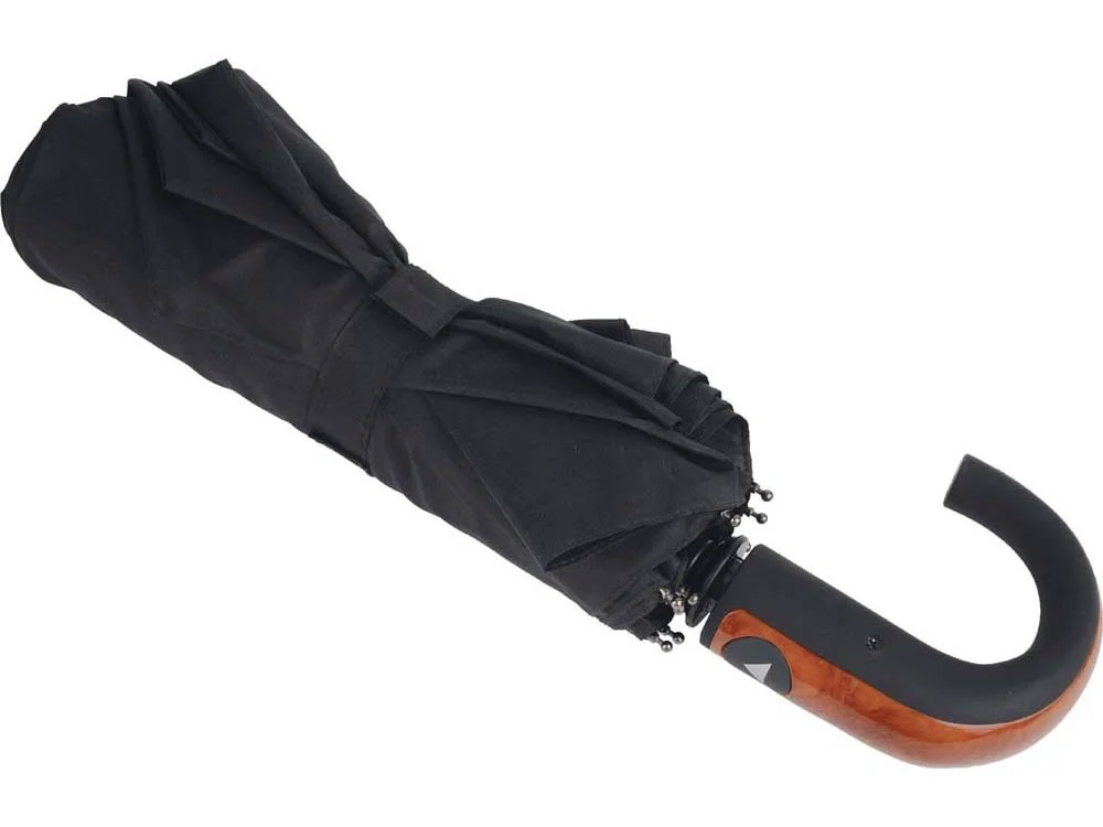 Зонт складной черный - фото 2