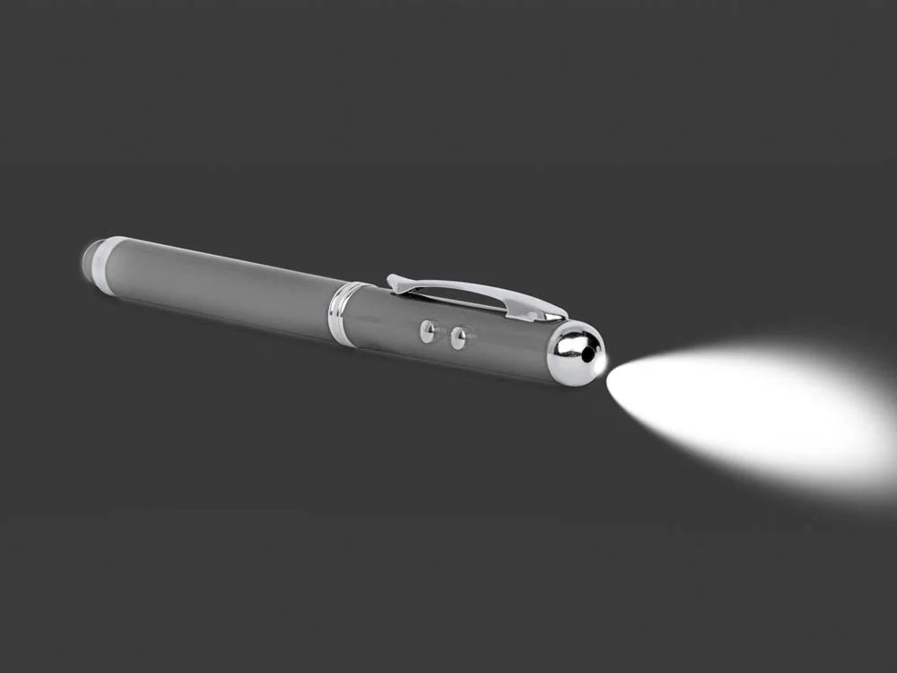 Ручка-стилус шариковая Каспер 3 в 1 серебристый - фото 3