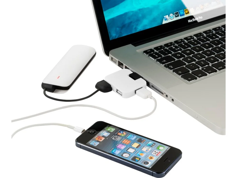 USB Hub Gaia на 4 порта белый - фото 5