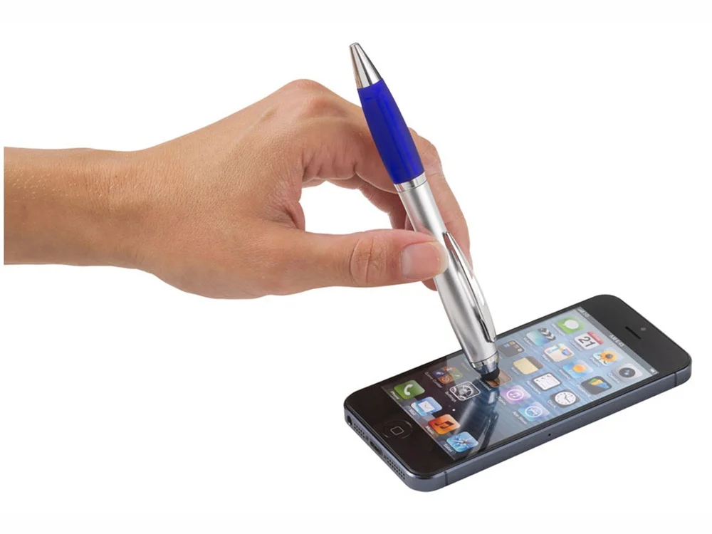 Ручка-стилус шариковая Nash серебристый/синий - фото 2