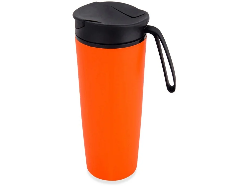 Термокружка Годс 470мл на присоске оранжевый/черный - фото 3