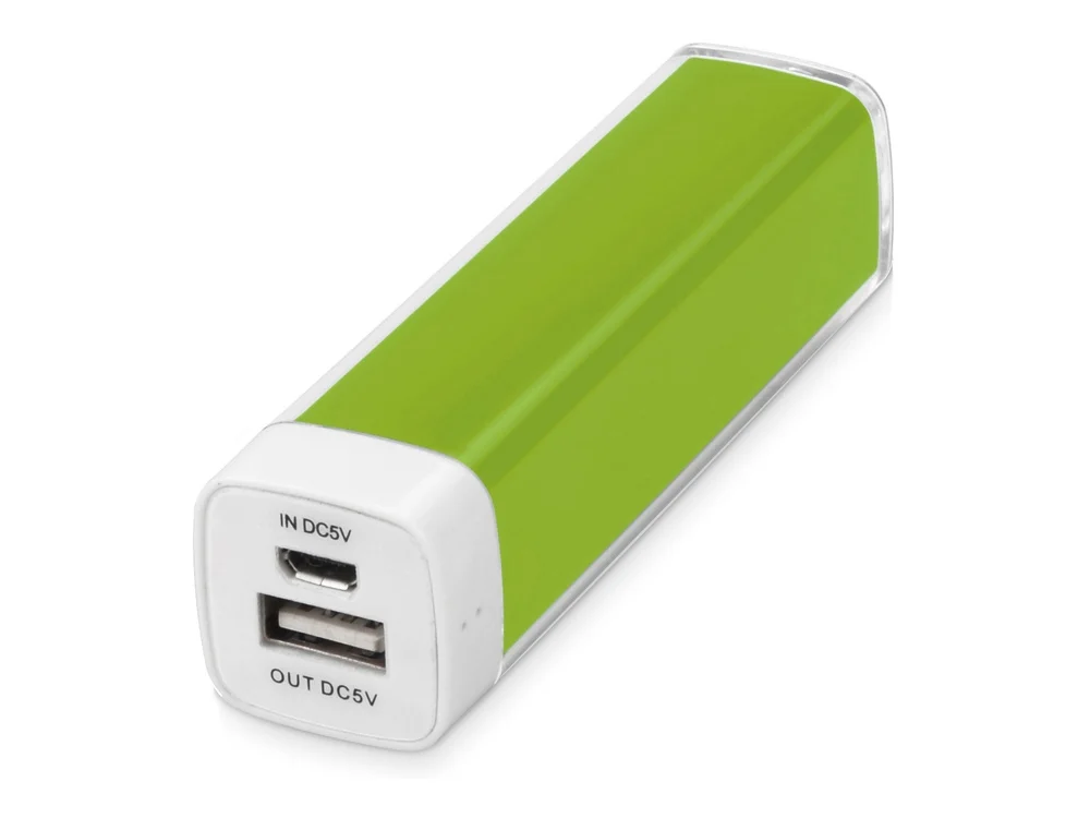 Внешний аккумулятор Ангра 2200 mAh зеленое яблоко/белый - фото 1