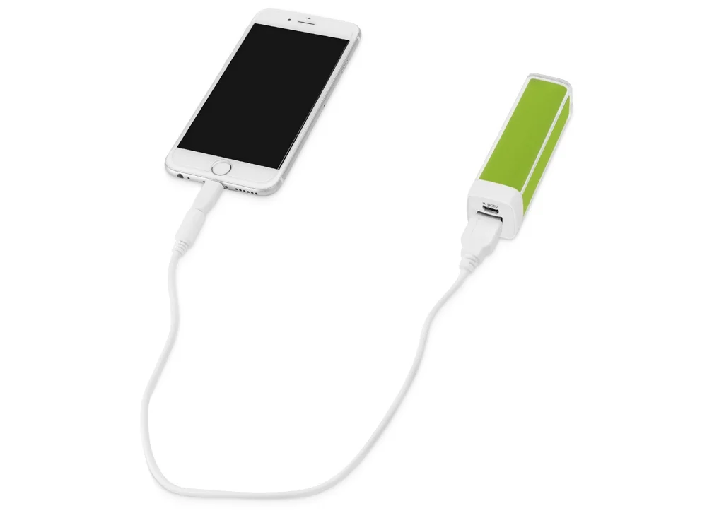 Внешний аккумулятор Ангра 2200 mAh зеленое яблоко/белый - фото 2