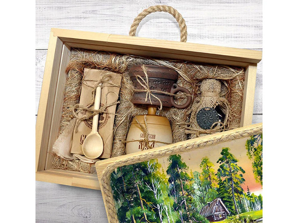 Подарочный набор Лесная пасека бежевый - фото 5