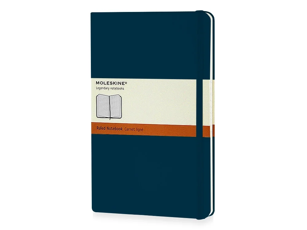 Записная книжка А5 Large Classic в линейку голубой сапфир A5 - фото 1