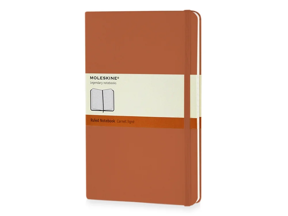 Записная книжка А5 Large Classic в линейку оранжевый коралл A5 - фото 1